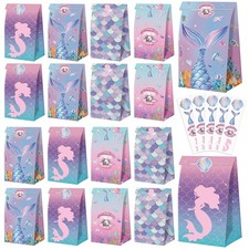 20 Pcs Mermaid Goodie Bags - Party 1 count (Pack of 1), Mermaid-20pcs