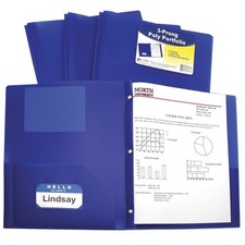 C-Line Products 1597281 Two-Pocket Heavyweight Poly Portfolio Folder with
