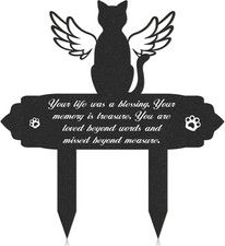 Cat Memorial Decorations - Garden Stakes Markers with Angel Wings, Waterproof Me