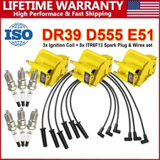 Ignition Coil DR39 + Spark Plug + Wires Set For 2006-2008 Buick Lucerne  V6 3.8L