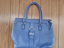 GUESS Women's Handbags Large Leather Shoulder Bag Blue