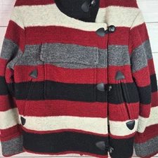 Isabel Marant Étoile Wool Blend Stripe Coat Women’s Sz EU 36 Button Closure 