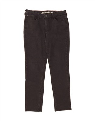 Eddie Bauer Damen Straight Jeans US 12 Large W34 L29 Schwarz DJ08