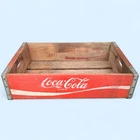 (B) Vintage Coca Cola Bottling Co Advertising Wood Crate Coke Bottles