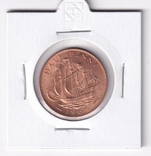 UK GREAT BRITAIN: 1966 HALF PENNY QUEEN ELIZABETH II A/UNC / UNC? COIN #4790