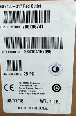 Commscope Systimax MGS400-317 GigaSpeed Cat6 Modular Jack, Red /New box (25)