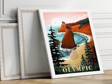 Olympic National Park 40x50cm Stretched Travel Canvas Wall Art Print