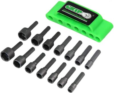 14-pc POWER DRILL NUT DRIVER SOCKET SET SAE / METRIC NUT SETTER