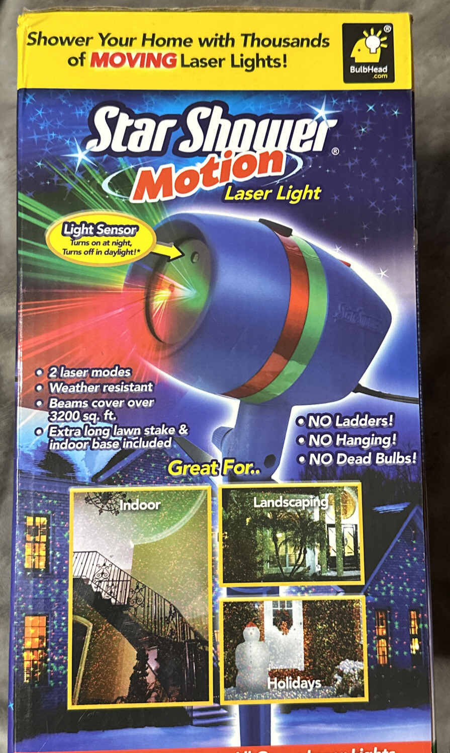 Bulb Head Star Shower Motion Thousands of Moving Laser Christmas Lights