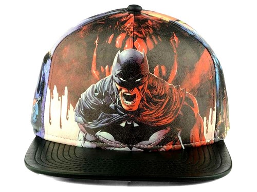 DC Comics Batman Sublimado Estampado Todo Cuero Snapback Sombrero - NUEVO - Imagen 4 de 4