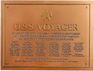 Voyager Dedication Plaque Star Trek Eaglemoss new in box