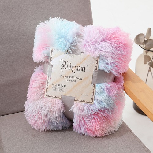 Fur Shaggy Blanket Cozy Sheet Soft Bedding Reversible Warm Throw Blanket Mat - Picture 24 of 28