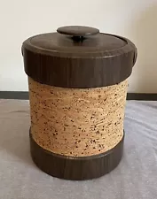 Vintage Shelton Ware Ice Bucket cork mcm retro design Brown