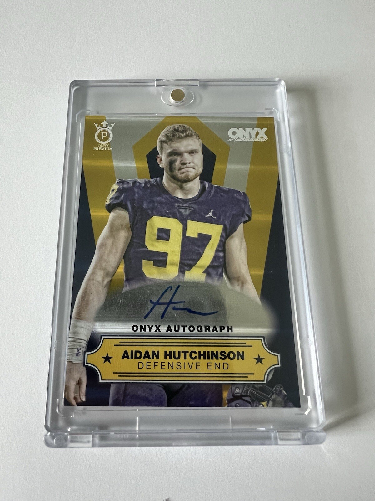2022 Onyx Premium Aidan Hutchinson Lions RC Rookie Auto SP #'d 137/250