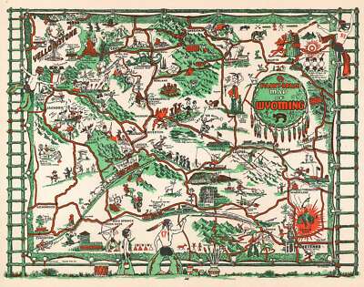 1938 Carrigen Bildkarte von Wyoming