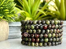Wholesale 6 Pcs Natural Dragon Blood Stone 6mm 7.5  Crystal Stretch Bracelet