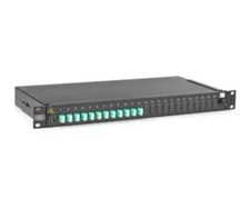 Hubbell Fiber Optic Rack Mount Enclosure, 1U, 6 LC-Duplex, 12 Port Aqua.