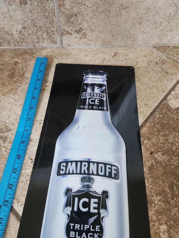  Smirnoff Ice Triple Vodka Negro Letreros de Metal Bar Cerveza Letrero Licor Ruso  Foto 3 de 4