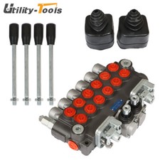 Hydraulic Backhoe Directional Control Valve w/ 2 Joysticks, 6 Spool, 11 GPM New