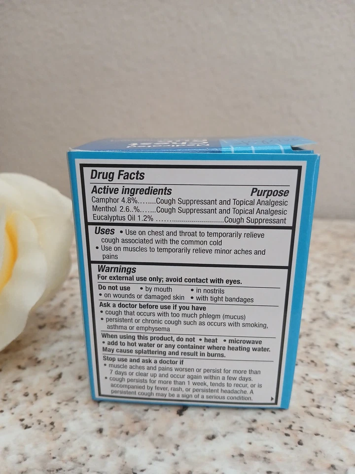  Analgésico tópico supresor de la tos para frotar el pecho medicado (1,76 OZ caducidad: 08/2025 Foto 3 de 4