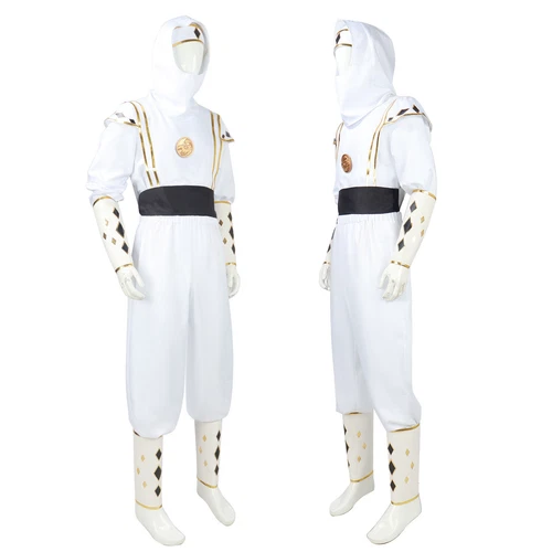 Cosplay Mighty Morphin Power Rangers Tommy White Rangers Kostüme Halloween=Anzug - Bild 8 von 27