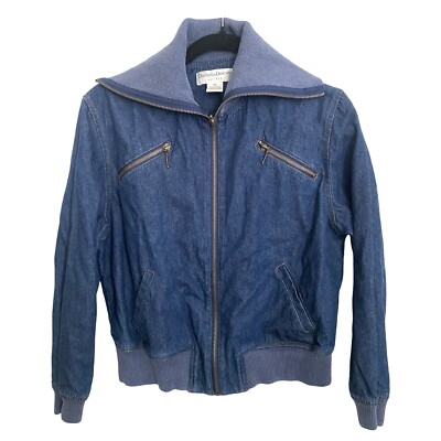 Draper's Damon's Denim Jacket Small Petite Jean Moto Zippered