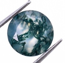 100 Natural Moss Agate Faceted Cut Round Shape 7X7mm Healing Gemstone 1.50 Ct.