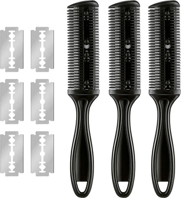 3 Peine De Afeitar Con 10 Maquinillas De Afeitar, Tijeras De Corte De Peine C...