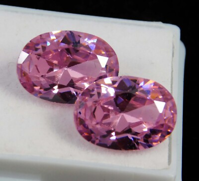 14.65 Ct Natural Cambodian Pink Zircon Oval Cut Pair Loose Gemstone
