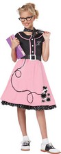 50s Sweetheart Child Girl Costume Black Pink Fancy Dress California Costume