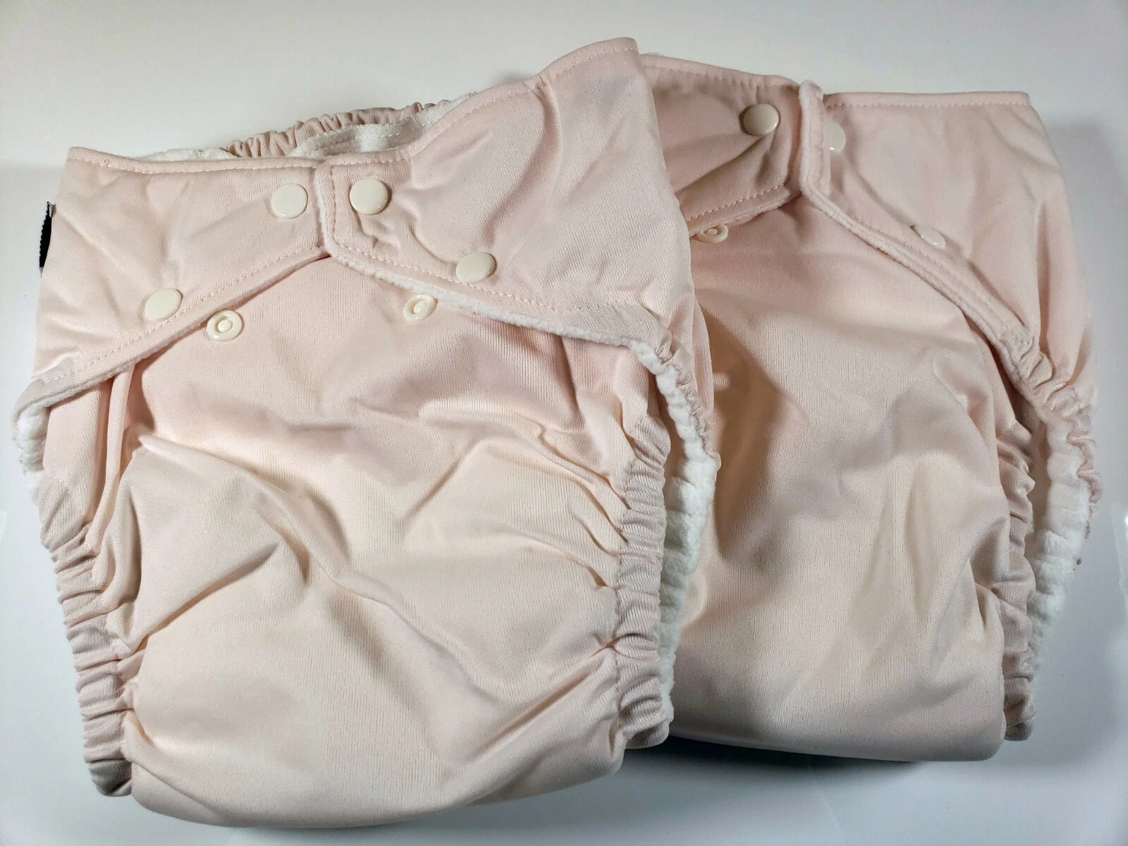 2 Fuzzi Bunz Cloth Diapers Perfect Size w Inserts Large 25-45+ lbs Lt Pink NWOT