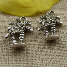 Envío Gratis 108 Piezas Dijes Palma Coco Plata Tibetana 18x14mm L-4054