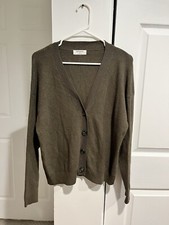 Zenana Women's Olive/Sage Button Front Cardigan Size M Long Sleeve Fall