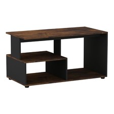 Shelby Abstract Wooden Side Coffee Table With Storage Shelves TV Stand 160cm