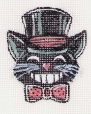 Needlepoint Canvas Hand Painted Happy Halloween Cat Vintage 18 mesh Was 42