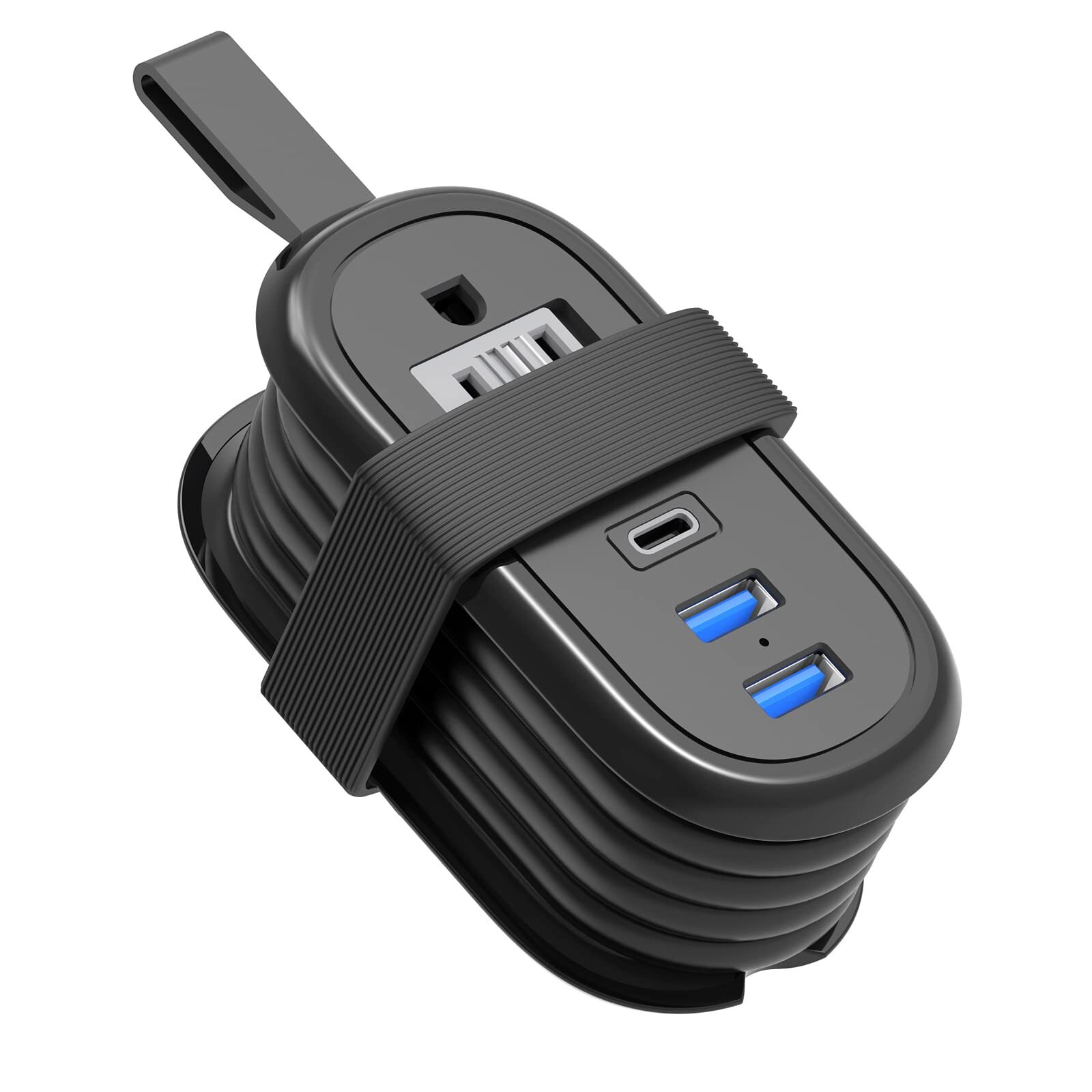 Travel Essentials Travel Power Strip with USB C Ports, Non Surge Protector wi...