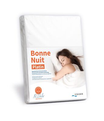 STRICKER Bonne Nuit PLATIN | Steghöhe bis 40 cm | Bettlaken für Boxpsringbetten