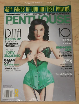 PENTHOUSE MAGAZINE APRIL 2007 DITA VON TEESE OPENS UP FACTORY SEALED!