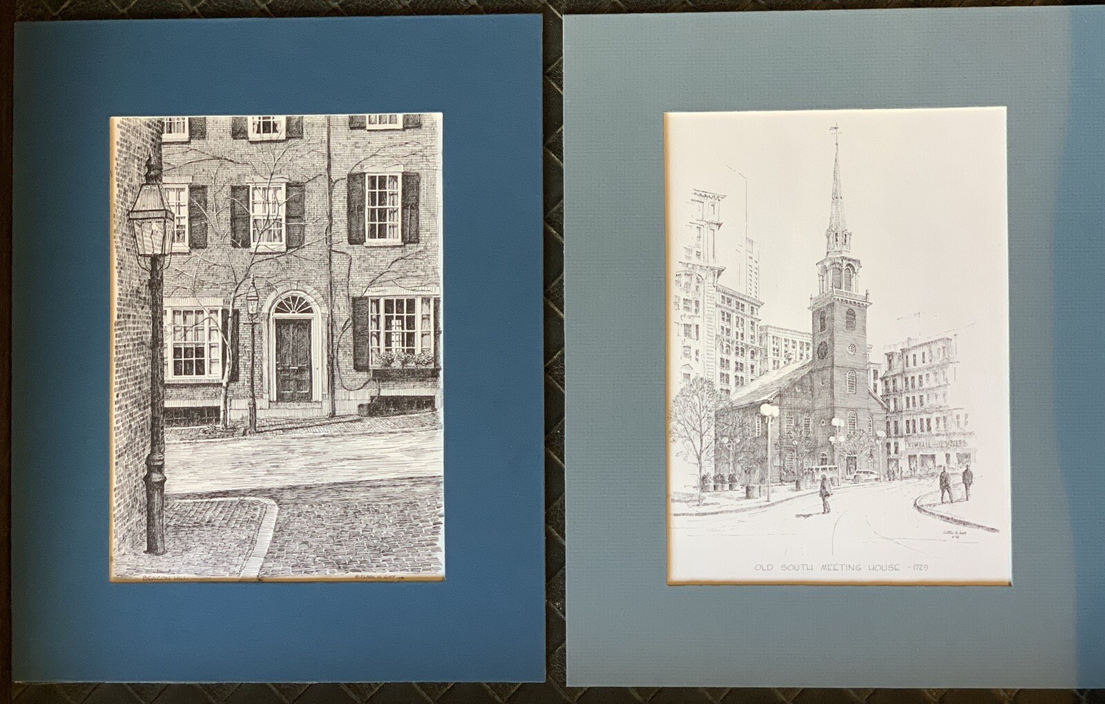 Vintage Clark M Goff Signed Prints (Beacon Hill '78, Old South Meeting