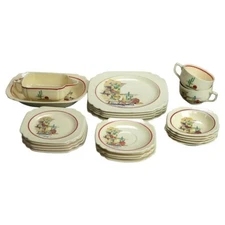 24 Piece Homer Laughlin Riviera Hacienda Porcelain Hacienda Dinner Set 20thC