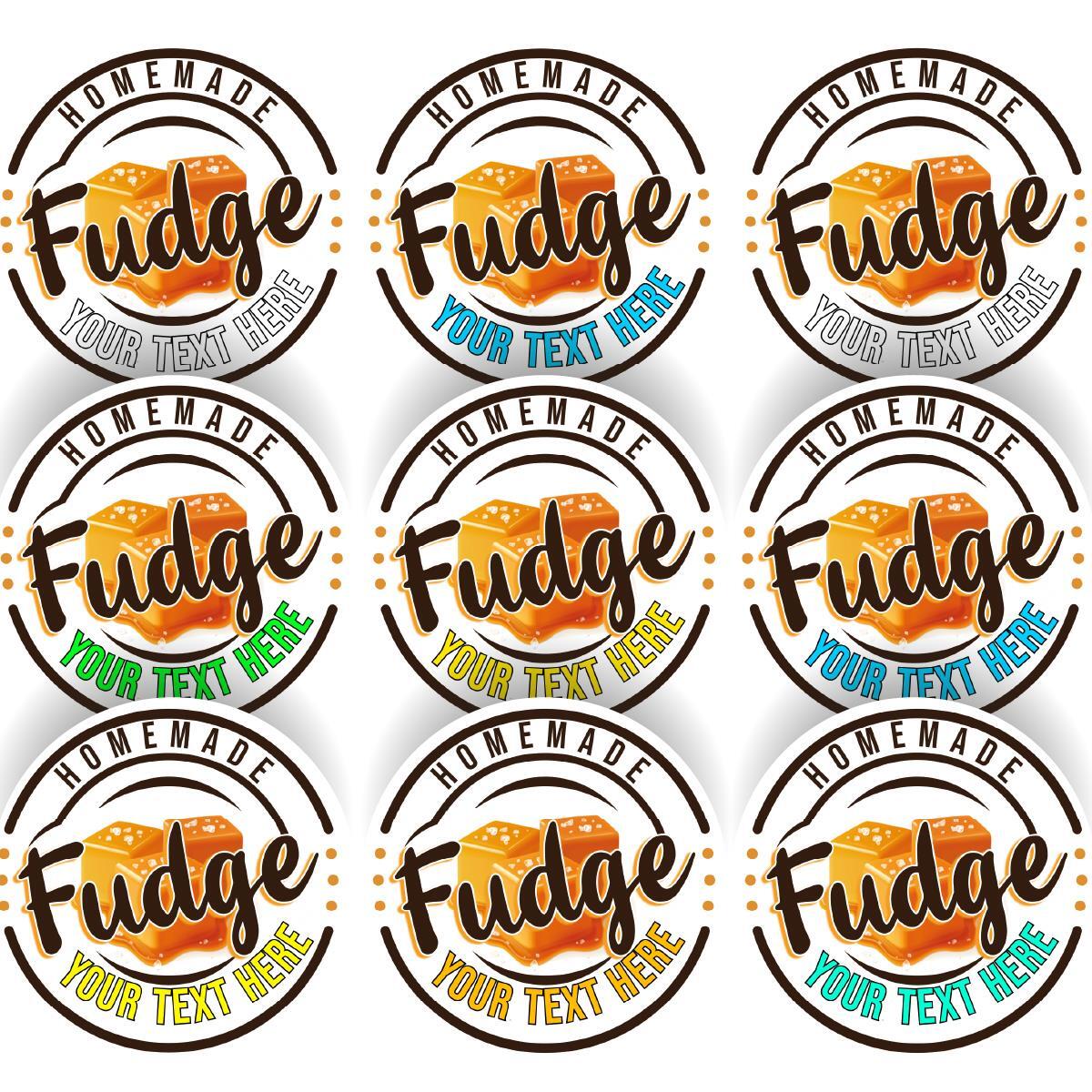 144 Personalised Homemade Fudge 30mm Stickers for Small Businesses Children