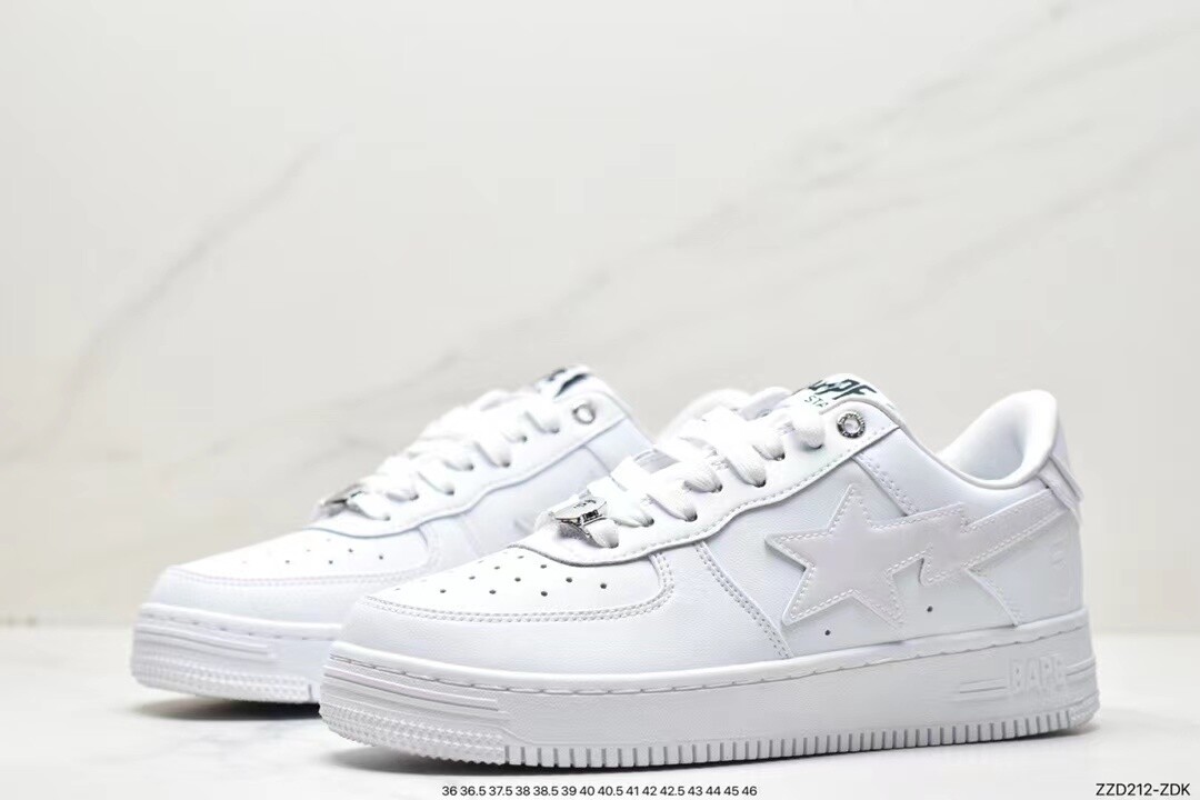 Bape Sta Low Bapesta Sneaker A Bathing Ape Shoes All White US 9.5/UK 8.5/27.5CM