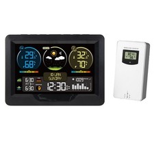 Weather Station Digital Alarm Clock with Color Screen Indoor and Outdoor3587