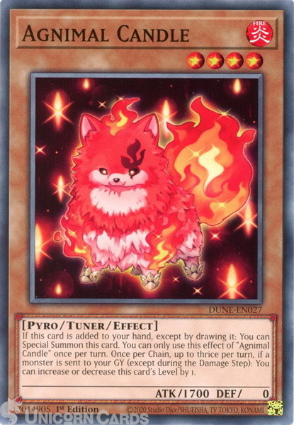 DUNE-EN027 Agnimal Candle :: Common 1st Edition Mint YuGiOh Card