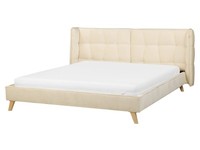 Velvet EU King Size Bed Beige SENLIS