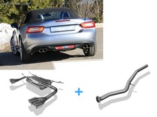 FOX Edelstahl Duplex Racing-Komplettanlage ab Kat Fiat 124 Spider je 2x76mm rund