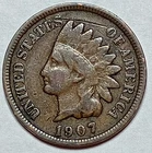 Indian Head Penny Lot of "1" VERY NICE 1907 GOOD OR BETTER°$ FREE SHIPPING $#205