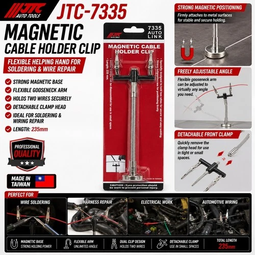 JTC-7335 Magnetic Cable Holder Clip Flexible Wire Soldering Clamp Welding Aid