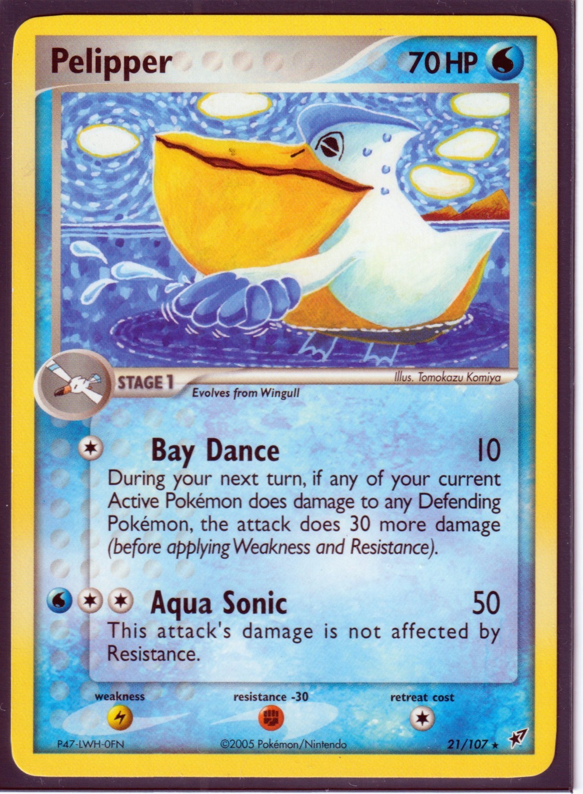 VINTAGE POKEMON 2005 PELIPPER 21/107 Ex DEOXYS - RARE - REGULAR - NM