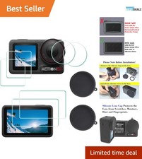 Luxury Anti-Bubble Tempered Glass Protector  Lens Cap for DJI OSMO Action 5 Pro